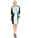 Dress and Jacket, Sleeveless Colorblocked Scuba Sh
