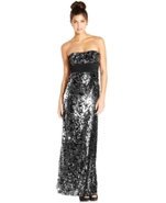Juniors Dress, Strapless Sequin Gown