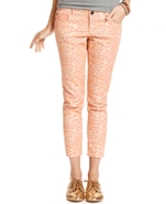 Juniors Jeans, Skinny Animal-Print, Peach Wash