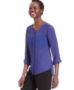 Top, Mianne Long-Sleeve Colorblock High-Low Blouse