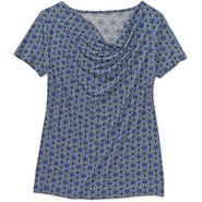 - Women's Short-Sleeve Cowl-Neck Top