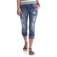 Juniors Rhinestone Crop Jeans