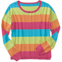 Women's Color Hi-Low Candy Stripe Sweater