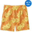 Big  Men's Pull-On Floral Printed Swim Shorts