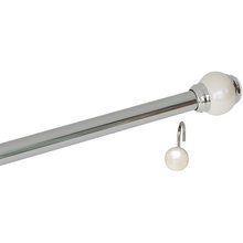 Pearlized Tension Shower Rod and Hook Set