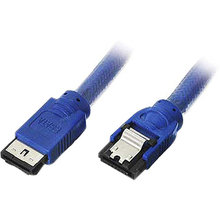Link Depot 3' E-SATA to SATA 3Gbps Cable, Blue