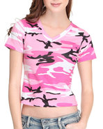 Women Rothco Pink Camouflage V-Neck Tee Pink Large