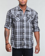 Men Zach L/S Woven Shirt Black X-Large