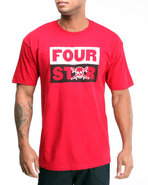 Men Pirate Stacked Tee Red X-Large