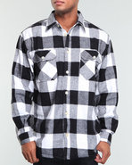 Men Extra Heavyweight Flannel Shirt Black Medium