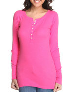 Women Long Sleeve Ribbed Loungewear Top Pink X-Lar