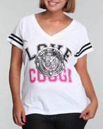 Coogi Women V-neck Love Coogi Tee W/flocking (PLUS