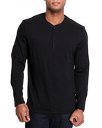 Men V-Neck L/S Tee Black Medium
