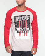 Drj Underground Men 1968 Baseball Raglan Tee Grey 