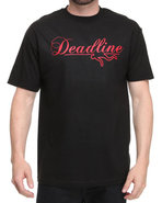 Men Deadline Script Logo Tee Black Large