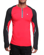 Men Bravara L / S Performance Top Red Medium