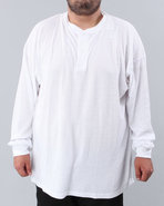 Men Henley Thermal (B&T) White 4X