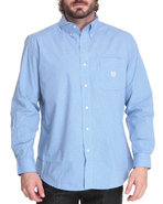 Men Port Royal Gingham L/S Shirt Blue X-Large