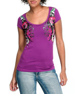 Women The Beauty Of Flight Printed Bust Tee Purple