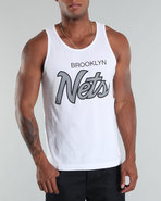 Men Brooklyn Nets Script Nba Tank Top White Xx-Lar