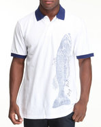 Men Bait & Tackle Graphic Polo White X-Large