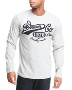 Men L/S Denim Company Knit Shirt Large