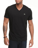 Men S/S Pima Jersey V-Neck Tee Black X-Large