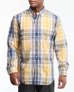 Men Vineyard Poplin Plaid Button-down Shirt W/ One