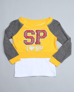 Girls Pullover 2Fer Top (4-6X) Yellow 4