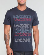 Men S/S Multi Lacoste Graphic Tee Blue Large