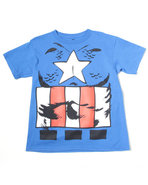 Boys Captain America Body Tee (8-20) Blue X-Large