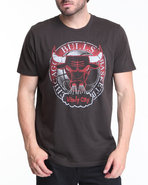 Men Chicago Bulls Basketball Logo Tee Black X-Larg