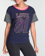 Women Shortsleeve Raglan Tee Navy Large