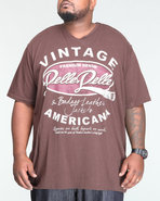 Men S/S Vintage Americana Tee (B&T) Brown X-Large