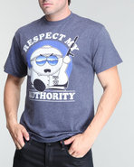 Men Cartman Respect My Authority Tee Navy Small