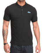 Men L!Ve S/S Stretch Croc Pique Polo Black Medium