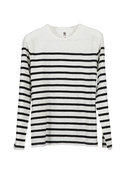 Ever Bazan Long Sleeve Stripe Tee in Black and Whi