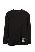 Panda Logo L/S Crew Tee in Black