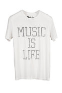 Rebel Yell Music Is Life Crew Tee in White