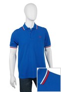 Twin Tipped Polo Shirt in Prince Blue with White &
