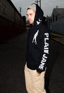 Birds Zip Up Hoodie in Black