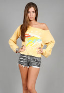 Lightning Boyfriend Pullover in Gold