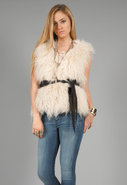 Tibetan Fur Gilet in Soft White