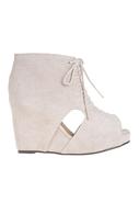 Mary Roks Suede Platform Bootie in Nude