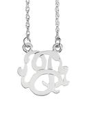 Small Swirly Initial Necklace in Silver or Gold Ve
