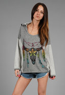 Pullover Tribal Sweatshirt in Heather Grey