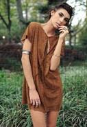 Shift Dress in Tan