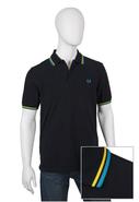 Twin Tipped Polo Shirt in Navy with Yellow & Blue