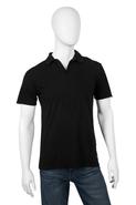 short sleeve pigment wash polo in black
