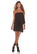 Amber Strapless Short Tier Dress in Black